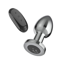 Vibrator anal INTENSE Vibrating Anal Plug L, control prin telecomandă, 10 funcții de vibrație, lungime 10.1 cm, argintiu