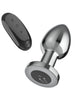 Vibrator anal INTENSE Vibrating Anal Plug L, control prin telecomandă, 10 funcții de vibrație, lungime 10.1 cm, argintiu