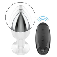 Vibrator anal INTENSE Vibrating Anal Plug L, control prin telecomandă, 10 funcții de vibrație, lungime 10.1 cm, argintiu