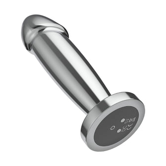 Vibrator anal INTENSE Vibrating Anal Plug S, control prin telecomandă, 10 funcții de vibrație, lungime 10 cm, argintiu