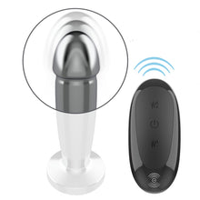 Vibrator anal INTENSE Vibrating Anal Plug S, control prin telecomandă, 10 funcții de vibrație, lungime 10 cm, argintiu