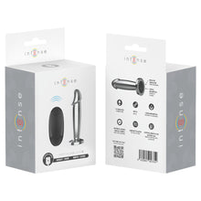 Vibrator anal INTENSE Vibrating Anal Plug S, control prin telecomandă, 10 funcții de vibrație, lungime 10 cm, argintiu