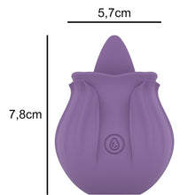 Stimulator clitoris INTENSE VIOLET, cu 10 funcții de vibrație, în formă de trandafir, rezistent de apă IPX7, culoarea mov