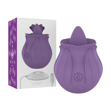 Stimulator clitoris INTENSE VIOLET, cu 10 funcții de vibrație, în formă de trandafir, rezistent de apă IPX7, culoarea mov