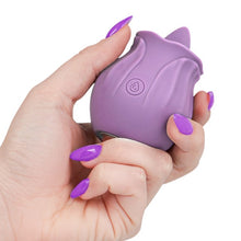 Vibrator clitoris INTENSE Azalea Clitoral Stimulator, în formă de trandafir, cu limbă, 10 funcții de mișcare ritmică, rezistent la apă, mov
