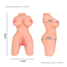 Masturbator realistic cu sâni INTENSE Jesse, simulare texturată vaginală și anală, din TPE, culoarea pielii