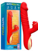 Vibrator INTOYOU APP - Ascen, control prin aplicatie, 10 functii de vibratie interna si clitoridiana, 24.8 cm x 3.5 cm, rosu