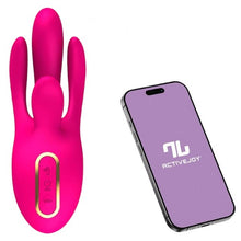 Vibrator INTOYOU APP - Derek, control prin aplicatie, pentru stimulare interna si clitoridiana, 10 fuctii de vibratie, 16 cm x 2.6 cm, roz