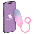 Ou vibrator INTOYOU APP -Double Layer, pentru stimularea sexuală feminină, control prin aplicație, 10 funcții de vibrație, 19.5 cm, albastru/roz
