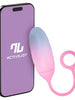 Ou vibrator INTOYOU APP -Double Layer, pentru stimularea sexuala feminina, control prin aplicatie, 10 functii de vibratie, 20 cm, albastru/roz