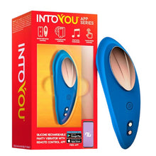 Vibrator Stimulator INTOYOU APP - Panty, pentru stimularea clitorisului, controlat prin aplicatie, 10 functii de vibratie, lungime 8.4 cm, albastru