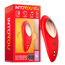 Vibrator Stimulator INTOYOU APP - Panty, pentru stimularea clitorisului, controlat prin aplicatie, 10 functii de vibratie, lungime 8.4 cm, rosu