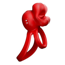 Inel pentru penis INTOYOU Bittey Cock Ring, în formă de gură, 10 moduri de vibrație, 10 tipuri de mușcături, culoare roșu