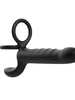 Inel dublu pentru penis cu dildo INTOYOU Magnor, pentru dublă penetrare, stimulare peniană, 10 moduri de vibrație, lungime 19.5 cm, negru