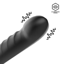 Inel dublu pentru penis cu dildo INTOYOU Magnor, pentru dublă penetrare, stimulare peniană, 10 moduri de vibrație, lungime 19.5 cm, negru