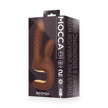 Vibrator rabbit INTOYOU Mocca, design ergonomic, 10 funcții de vibrație, 10 moduri de mișcare sus-jos, rezistent la apă, maro, 17.5 cm