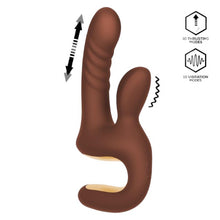 Vibrator rabbit INTOYOU Mocca, design ergonomic, 10 funcții de vibrație, 10 moduri de mișcare sus-jos, rezistent la apă, maro, 17.5 cm