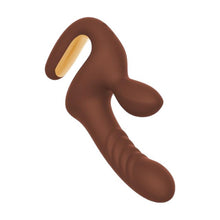 Vibrator rabbit INTOYOU Mocca, design ergonomic, 10 funcții de vibrație, 10 moduri de mișcare sus-jos, rezistent la apă, maro, 17.5 cm