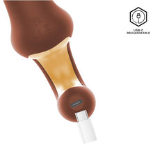 Vibrator rabbit INTOYOU Mocca, design ergonomic, 10 funcții de vibrație, 10 moduri de mișcare sus-jos, rezistent la apă, maro, 17.5 cm