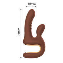 Vibrator rabbit INTOYOU Mocca, design ergonomic, 10 funcții de vibrație, 10 moduri de mișcare sus-jos, rezistent la apă, maro, 17.5 cm