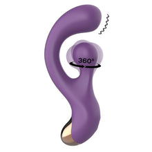 Vibrator rabbit INTOYOU Rolyx 360° Rotating, design curbat, 10 funcții de vibrație, stimulator clitoris cu 10 funcții de rotație, mov