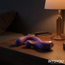 Vibrator rabbit INTOYOU Rolyx 360° Rotating, design curbat, 10 funcții de vibrație, stimulator clitoris cu 10 funcții de rotație, mov