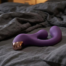 Vibrator rabbit INTOYOU Rolyx 360° Rotating, design curbat, 10 funcții de vibrație, stimulator clitoris cu 10 funcții de rotație, mov