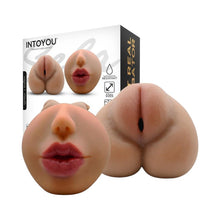 Masturbator realist dublu INTOYOU Sela, interior texturat, simulare orală și vaginală, material moale și flexibil, rezistent la apă, culoarea pielii, 18 cm, 635 g