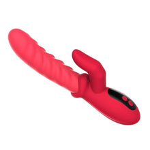 Vibrator dublu INTOYOU Tingly, cu stimulator în formă de deget, control prin aplicație, 9 funcții de mișcare ritmică, din silicon, roșu