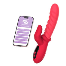 Vibrator dublu INTOYOU Tingly, cu stimulator în formă de deget, control prin aplicație, 9 funcții de mișcare ritmică, din silicon, roșu