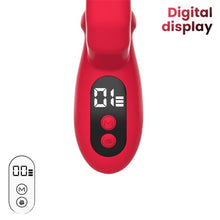 Vibrator dublu INTOYOU Tingly, cu stimulator în formă de deget, control prin aplicație, 9 funcții de mișcare ritmică, din silicon, roșu