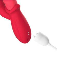Vibrator dublu INTOYOU Tingly, cu stimulator în formă de deget, control prin aplicație, 9 funcții de mișcare ritmică, din silicon, roșu