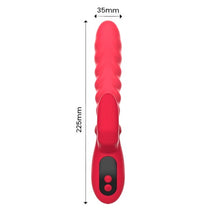 Vibrator dublu INTOYOU Tingly, cu stimulator în formă de deget, control prin aplicație, 9 funcții de mișcare ritmică, din silicon, roșu