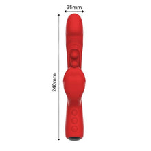 Vibrator dublu INTOYOU Trixy, cu aplicație, design cu stimulator în formă de gură și 3 bile cu funcție de tapping, 9 funcții de mușcături, roșu