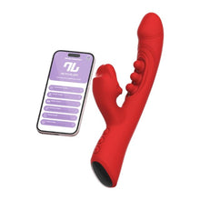 Vibrator dublu INTOYOU Trixy, cu aplicație, design cu stimulator în formă de gură și 3 bile cu funcție de tapping, 9 funcții de mușcături, roșu