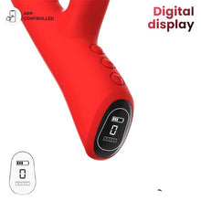 Vibrator dublu INTOYOU Trixy, cu aplicație, design cu stimulator în formă de gură și 3 bile cu funcție de tapping, 9 funcții de mușcături, roșu