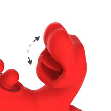 Vibrator dublu INTOYOU Trixy, cu aplicație, design cu stimulator în formă de gură și 3 bile cu funcție de tapping, 9 funcții de mușcături, roșu