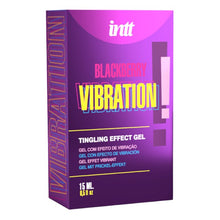Gel intim INTT Blackberry Vibration!, pentru stimulare clitoris și sex oral, cu efect de furnicături, aromă de mure, 15 ml