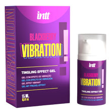 Gel intim INTT Blackberry Vibration!, pentru stimulare clitoris și sex oral, cu efect de furnicături, aromă de mure, 15 ml