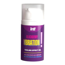 Gel intim INTT Blackberry Vibration!, pentru stimulare clitoris și sex oral, cu efect de furnicături, aromă de mure, 15 ml