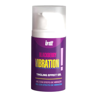 Gel intim INTT Blackberry Vibration!, pentru stimulare clitoris și sex oral, cu efect de furnicături, aromă de mure, 15 ml