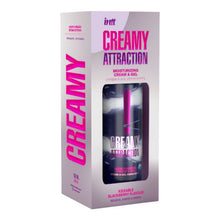 Cremă și gel 2 în 1 INTT Creamy Attraction Blackberry, formulă hibridă potrivită pentru masaj erotic, aromă de mure, 100 ml