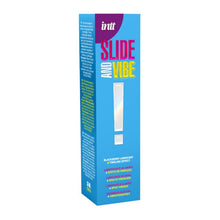 Lubrifiant cu aromă INTT Slide And Vibe, pe bază de apă, cu efect ușor de furnicături, aromă de mure, 35 ml