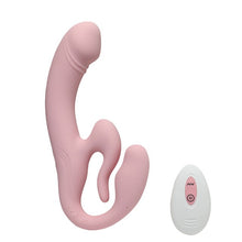 Vibrator INTY TOYS GLOW, pentru stimulare clitoridiană, vaginală și anală, control prin telecomandă, 10 funcții de vibrație, roz