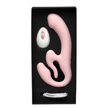 Vibrator INTY TOYS GLOW, pentru stimulare clitoridiană, vaginală și anală, control prin telecomandă, 10 funcții de vibrație, roz