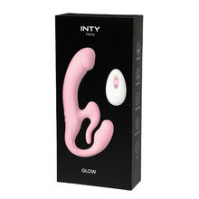 Vibrator INTY TOYS GLOW, pentru stimulare clitoridiană, vaginală și anală, control prin telecomandă, 10 funcții de vibrație, roz