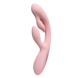 Vibrator cu stimulator INTY TOYS TWIRL, pentru stimularea clitorisului și punctului G, 10 funcții de vibrație, roz