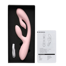 Vibrator cu stimulator INTY TOYS TWIRL, pentru stimularea clitorisului și punctului G, 10 funcții de vibrație, roz