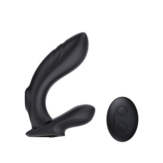 Vibrator anal INTY TOYS REBEL, pentru stimularea prostatei, cu telecomandă, 10 funcții de vibrații ultra-puternice, silențios, negru