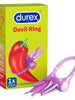 Inel vibrator pentru penis DUREX Intense Little Devil Ring, din silicon, pentru îmbunătățirea performanțelor sexuale, culoare roz